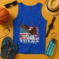 American Flag Eagle Tulsa Patriotic Oklahoma Patriotism Gift Tank Top thumb 4