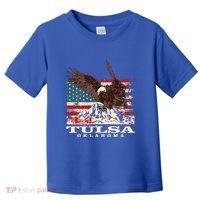 American Flag Eagle Tulsa Patriotic Oklahoma Patriotism Gift Toddler T-Shirt thumb 0