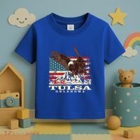 American Flag Eagle Tulsa Patriotic Oklahoma Patriotism Gift Toddler T-Shirt thumb 3
