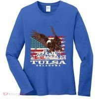 American Flag Eagle Tulsa Patriotic Oklahoma Patriotism Gift Women's Long Sleeve Shirt thumb 0