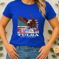 American Flag Eagle Tulsa Patriotic Oklahoma Patriotism Gift Women's T-Shirt thumb 2