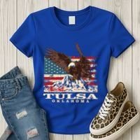 American Flag Eagle Tulsa Patriotic Oklahoma Patriotism Gift Women's T-Shirt thumb 3