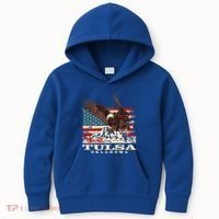 American Flag Eagle Tulsa Patriotic Oklahoma Patriotism Gift Kids Hoodie thumb 0