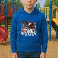 American Flag Eagle Tulsa Patriotic Oklahoma Patriotism Gift Kids Hoodie thumb 2