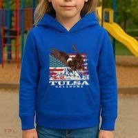 American Flag Eagle Tulsa Patriotic Oklahoma Patriotism Gift Kids Hoodie thumb 3