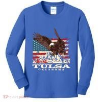 American Flag Eagle Tulsa Patriotic Oklahoma Patriotism Gift Kids Long Sleeve Shirt thumb 0