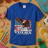 American Flag Eagle Tulsa Patriotic Oklahoma Patriotism Gift Kids T-Shirt thumb 3