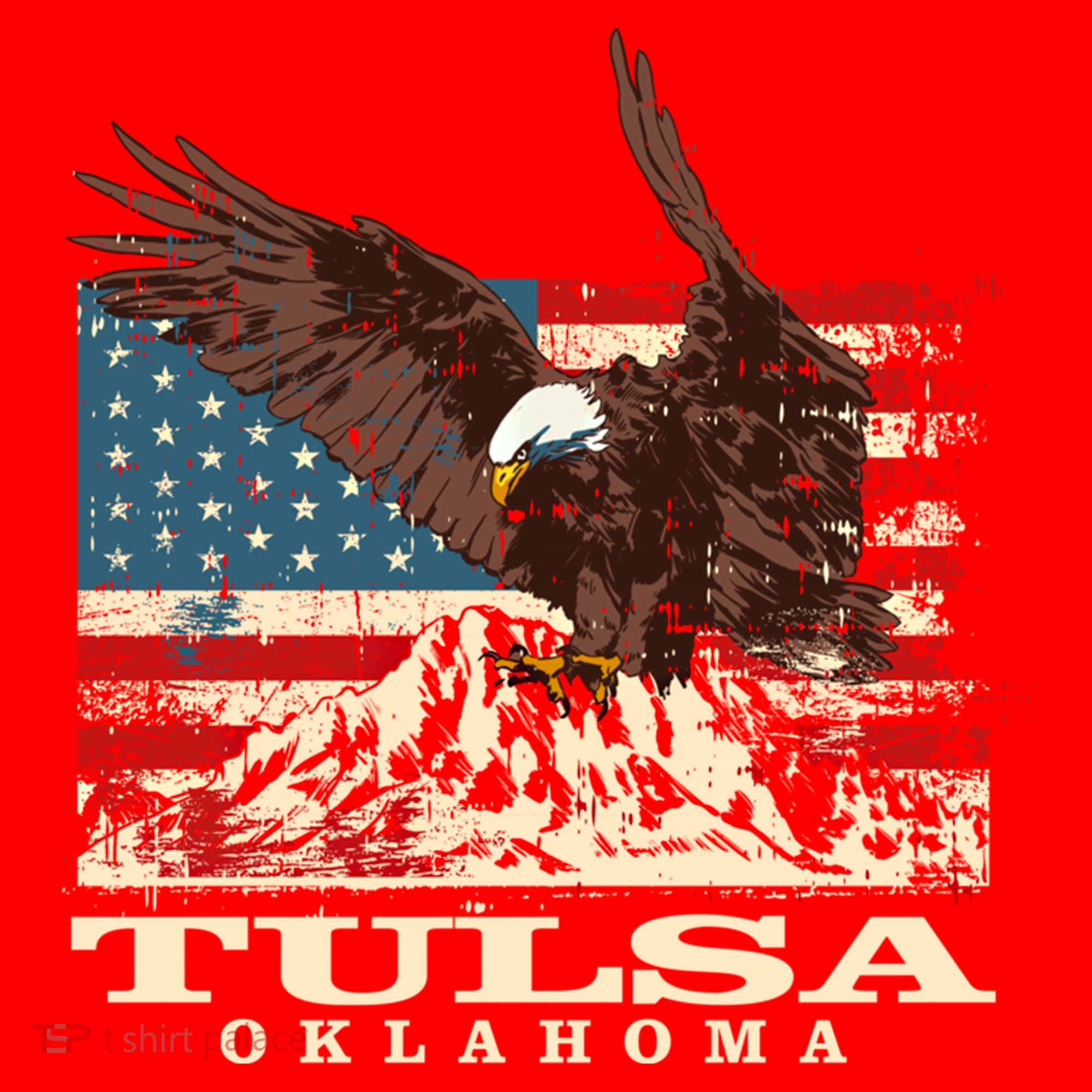 American Flag Eagle Tulsa Patriotic Oklahoma Patriotism Gift Santa Hat