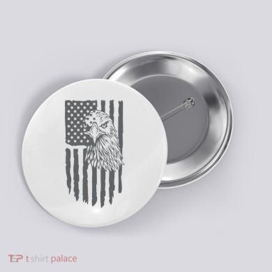 American Flag Eagle Patriot Button