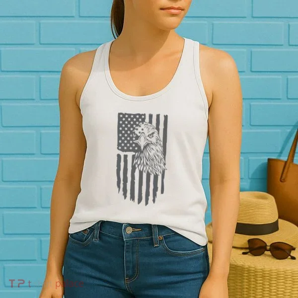 American Flag Eagle Patriot Women's Tank Top