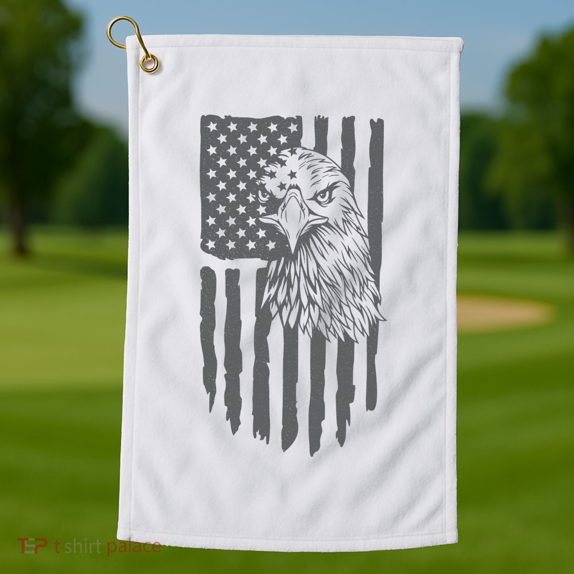 American Flag Eagle Patriot Golf Towel