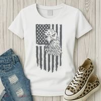 American Flag Eagle Patriot Women's T-Shirt thumb 3