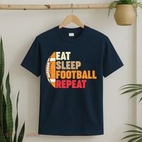 American Football Eat Sleep Football Repeat T-Shirt thumb 2