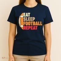 American Football Eat Sleep Football Repeat T-Shirt thumb 4
