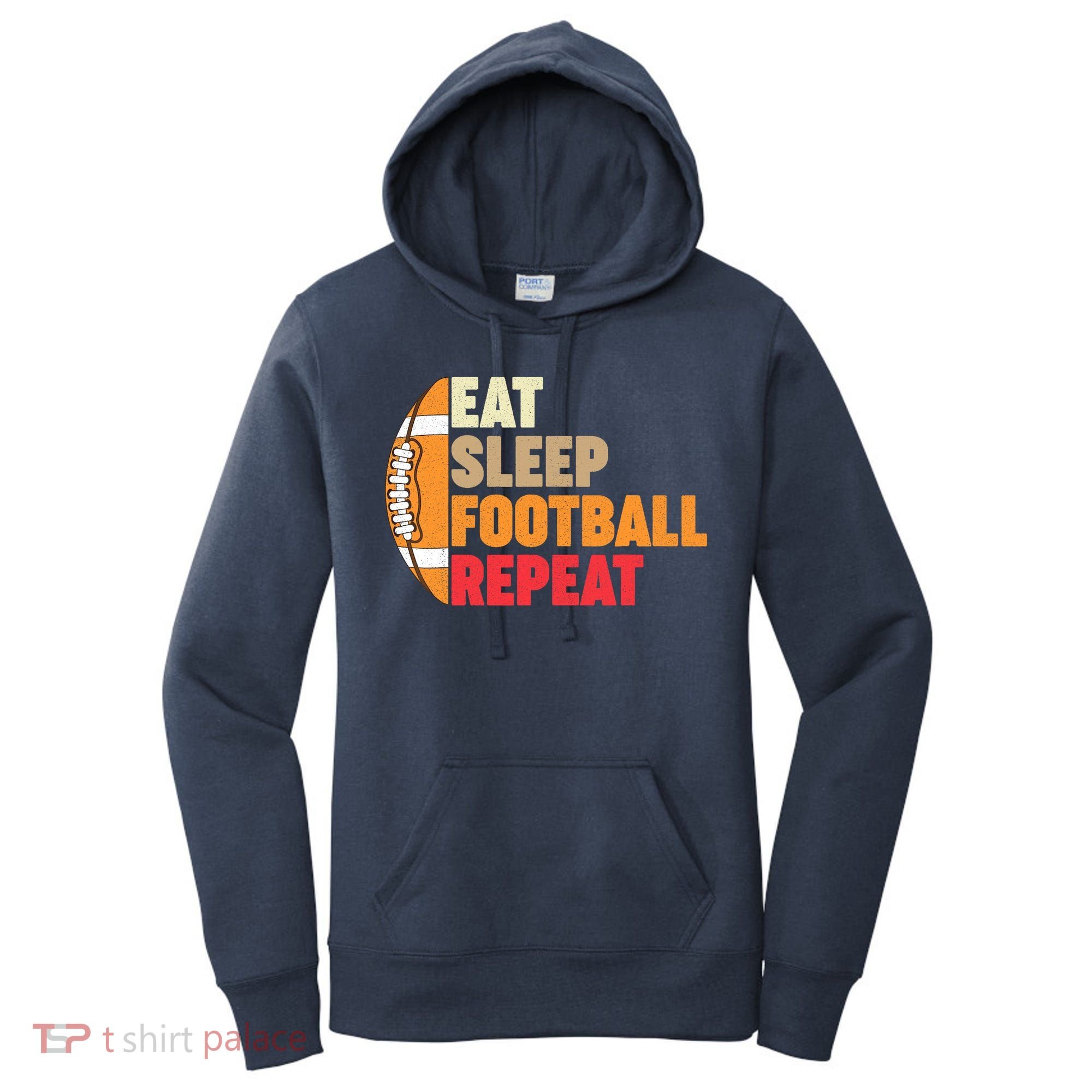 American Football Eat Sleep Football Repeat Women's Hoodie