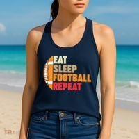 American Football Eat Sleep Football Repeat Women's Tank Top thumb 2
