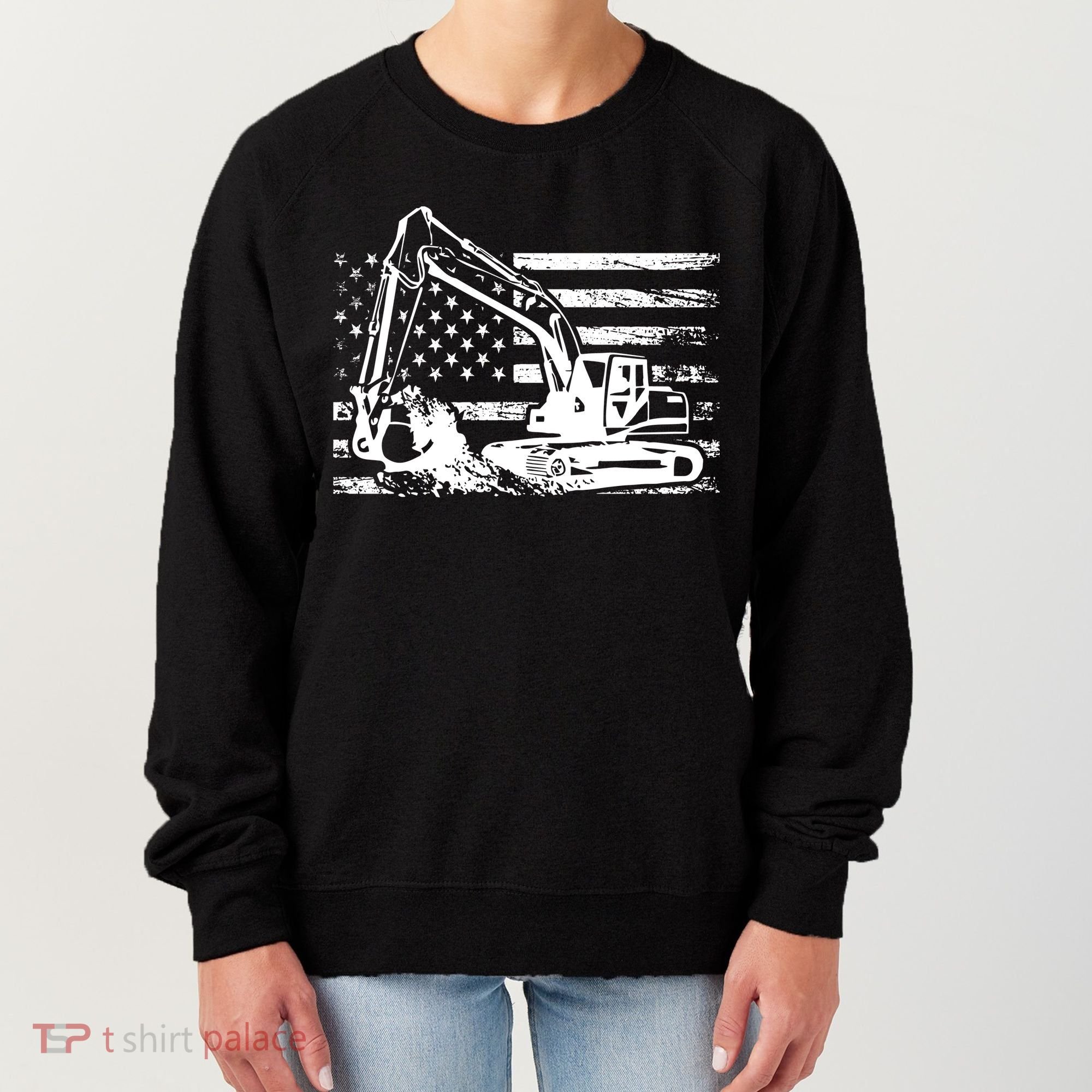 American Flag Excavator Women's Sweatshirt