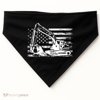 American Flag Excavator USA-Made Doggie Bandana