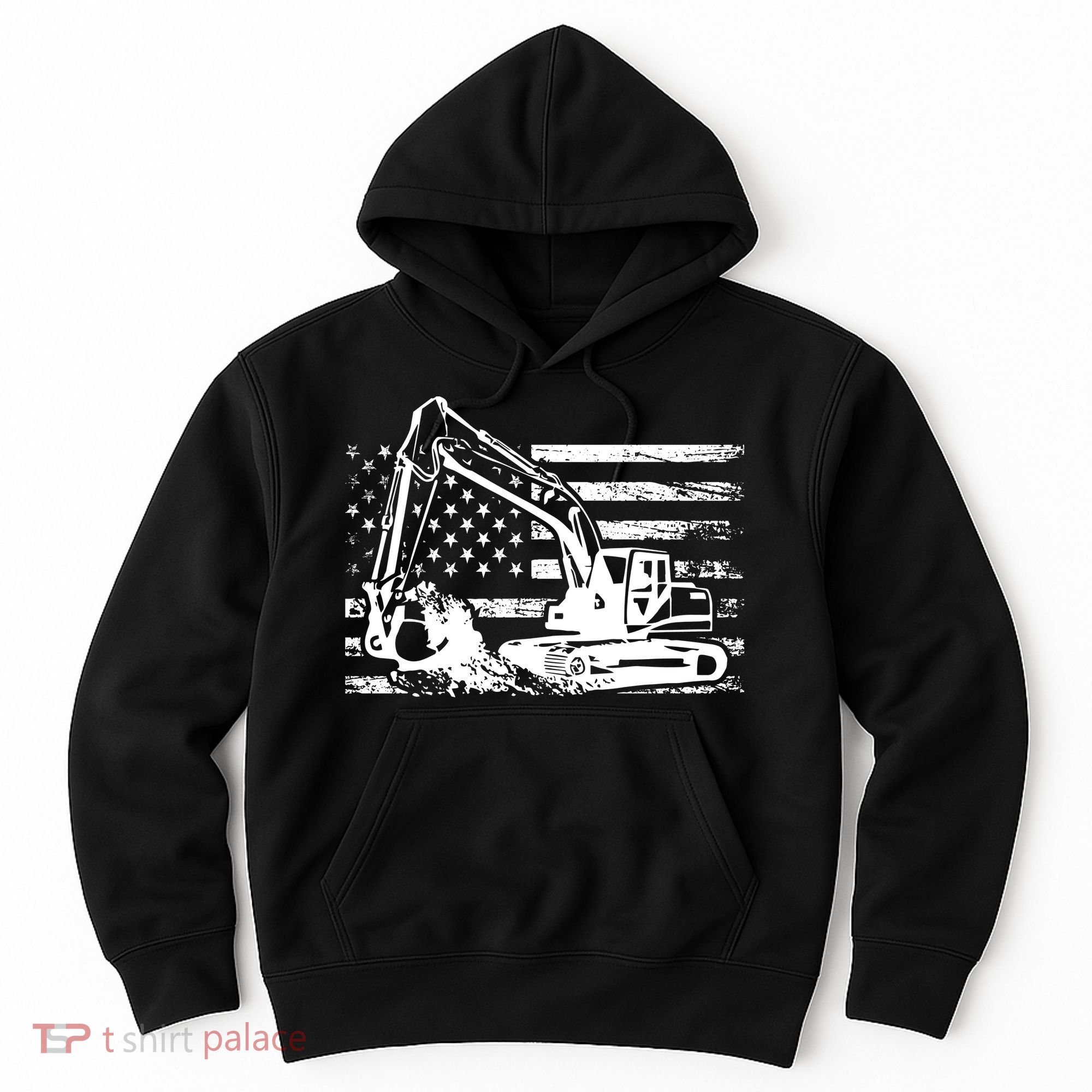 American Flag Excavator Hoodie
