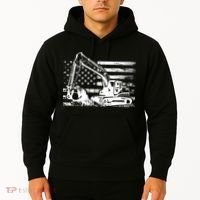 American Flag Excavator Hoodie thumb 2