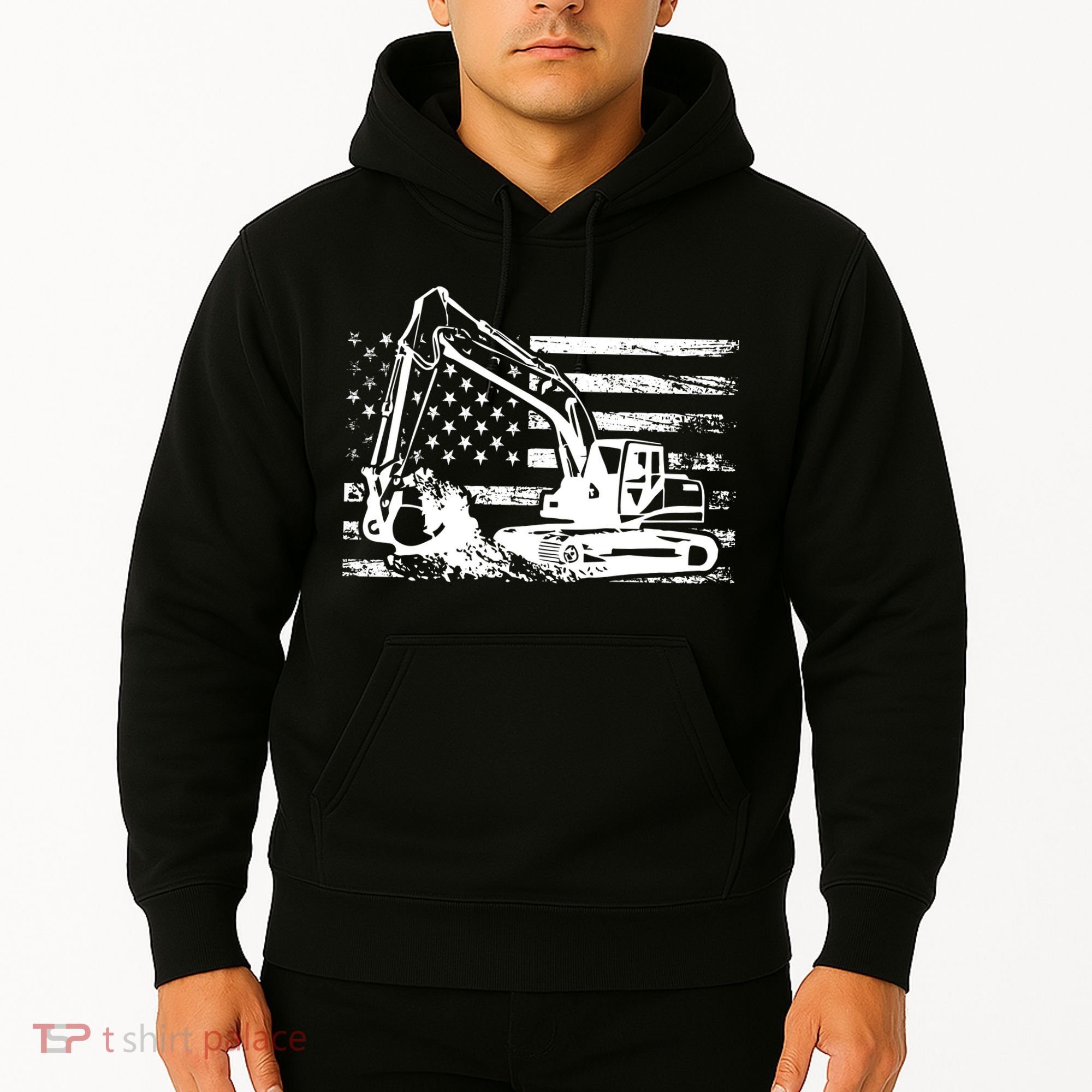 American Flag Excavator Hoodie