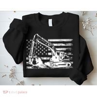 American Flag Excavator Sweatshirt thumb 2