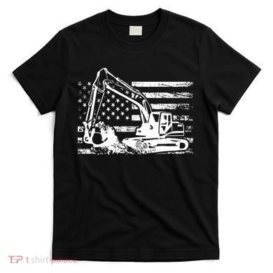 American Flag Excavator T-Shirt