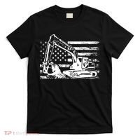 American Flag Excavator T-Shirt thumb 0