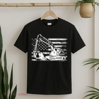 American Flag Excavator T-Shirt thumb 2