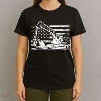 American Flag Excavator T-Shirt thumb 4