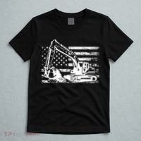 American Flag Excavator T-Shirt thumb 5
