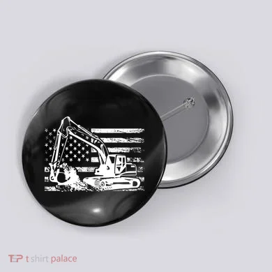 American Flag Excavator Button