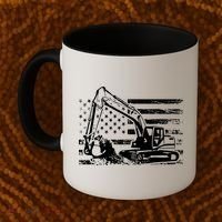 American Flag Excavator Coffee Mug thumb 2