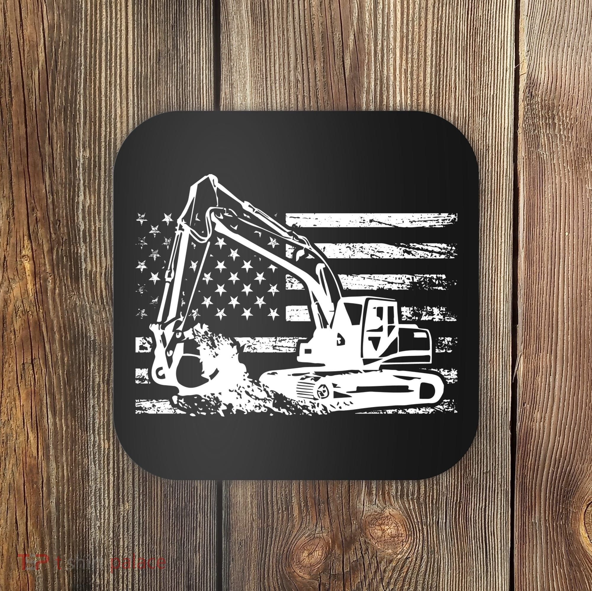 American Flag Excavator Coaster