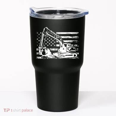 American Flag Excavator Tumbler
