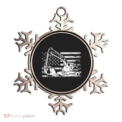 American Flag Excavator Ornament