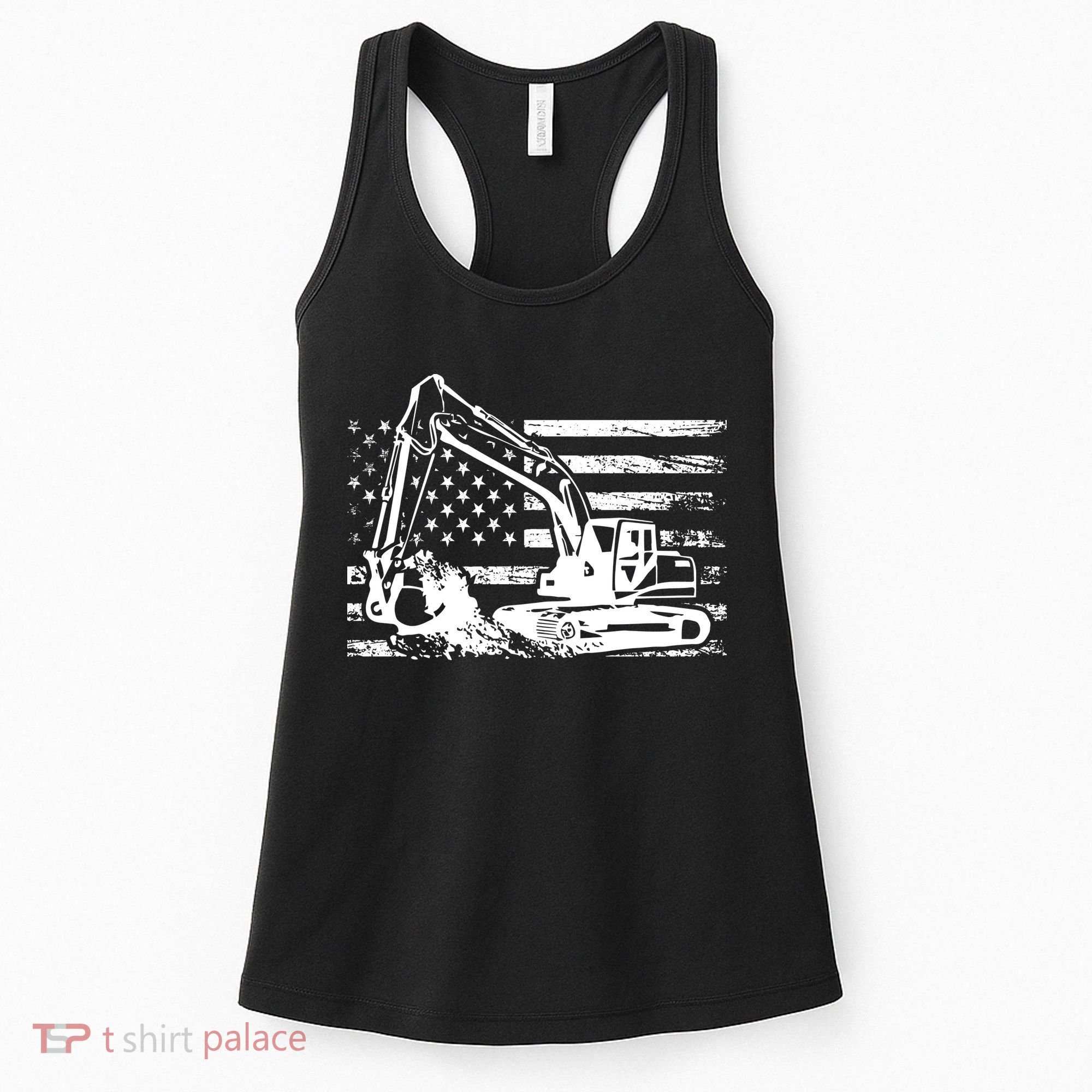 American Flag Excavator Women's Tank Top