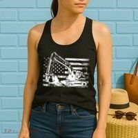 American Flag Excavator Women's Tank Top thumb 2