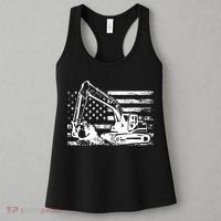 American Flag Excavator Women's Tank Top thumb 3
