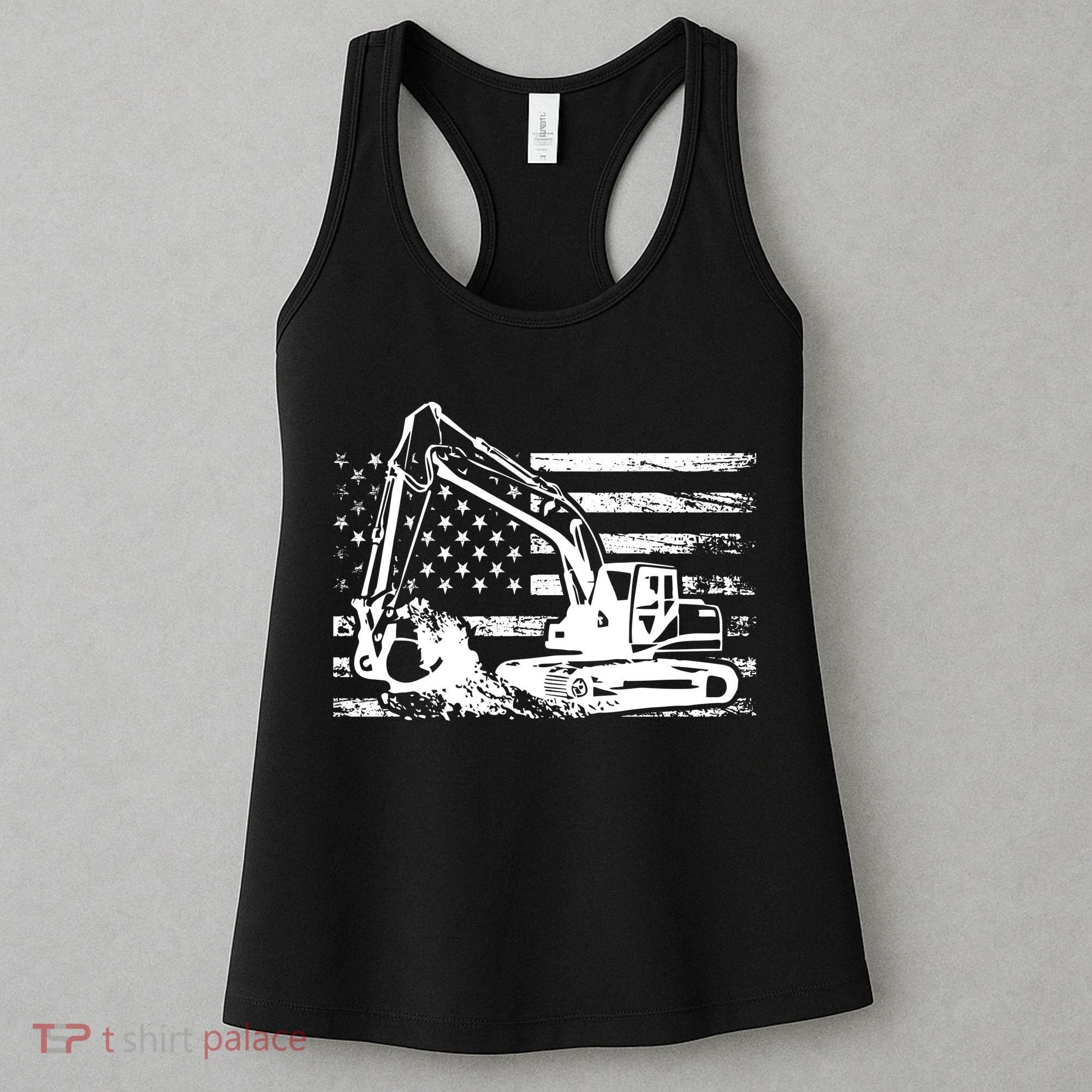 American Flag Excavator Women's Tank Top
