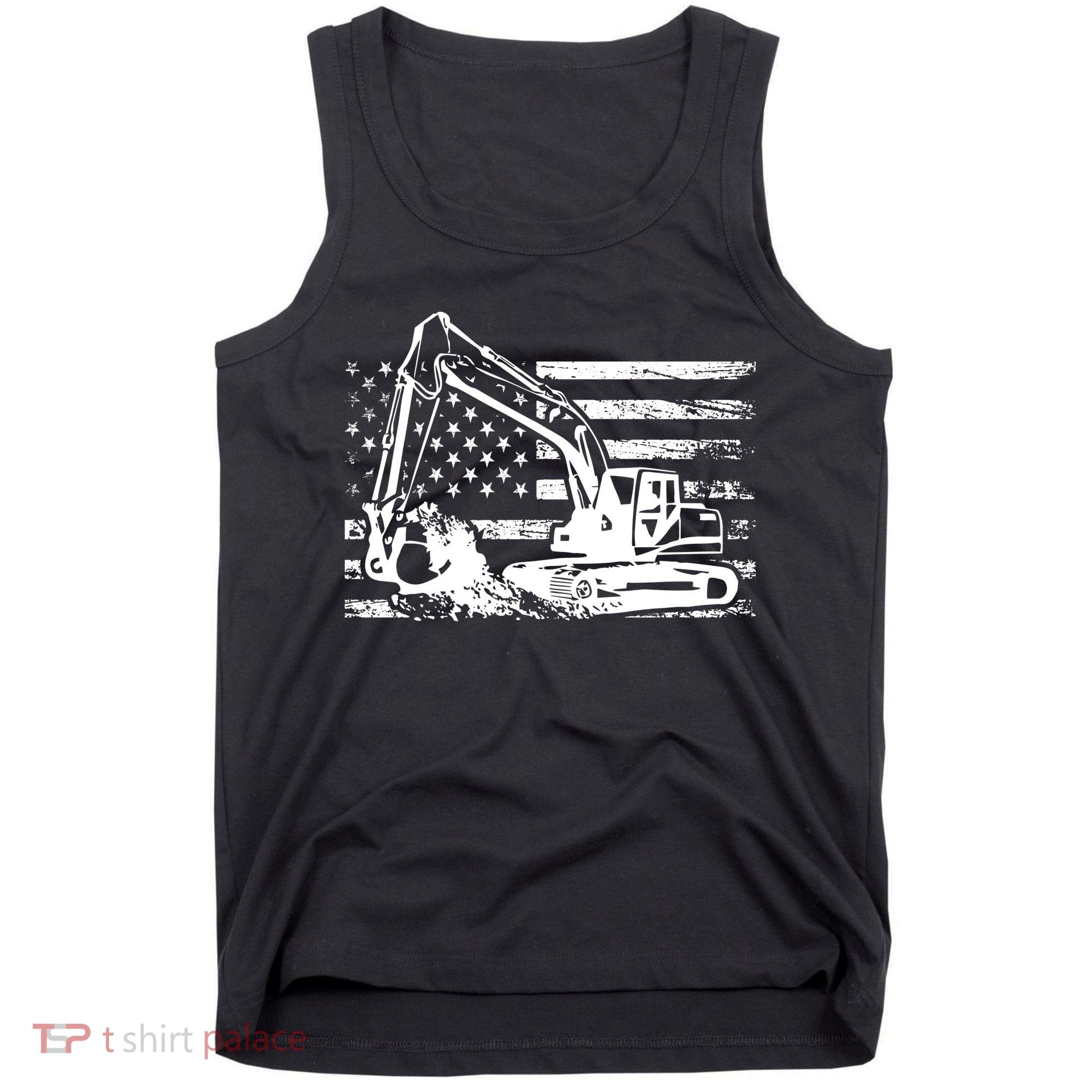 American Flag Excavator Tank Top