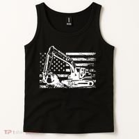 American Flag Excavator Tank Top thumb 2