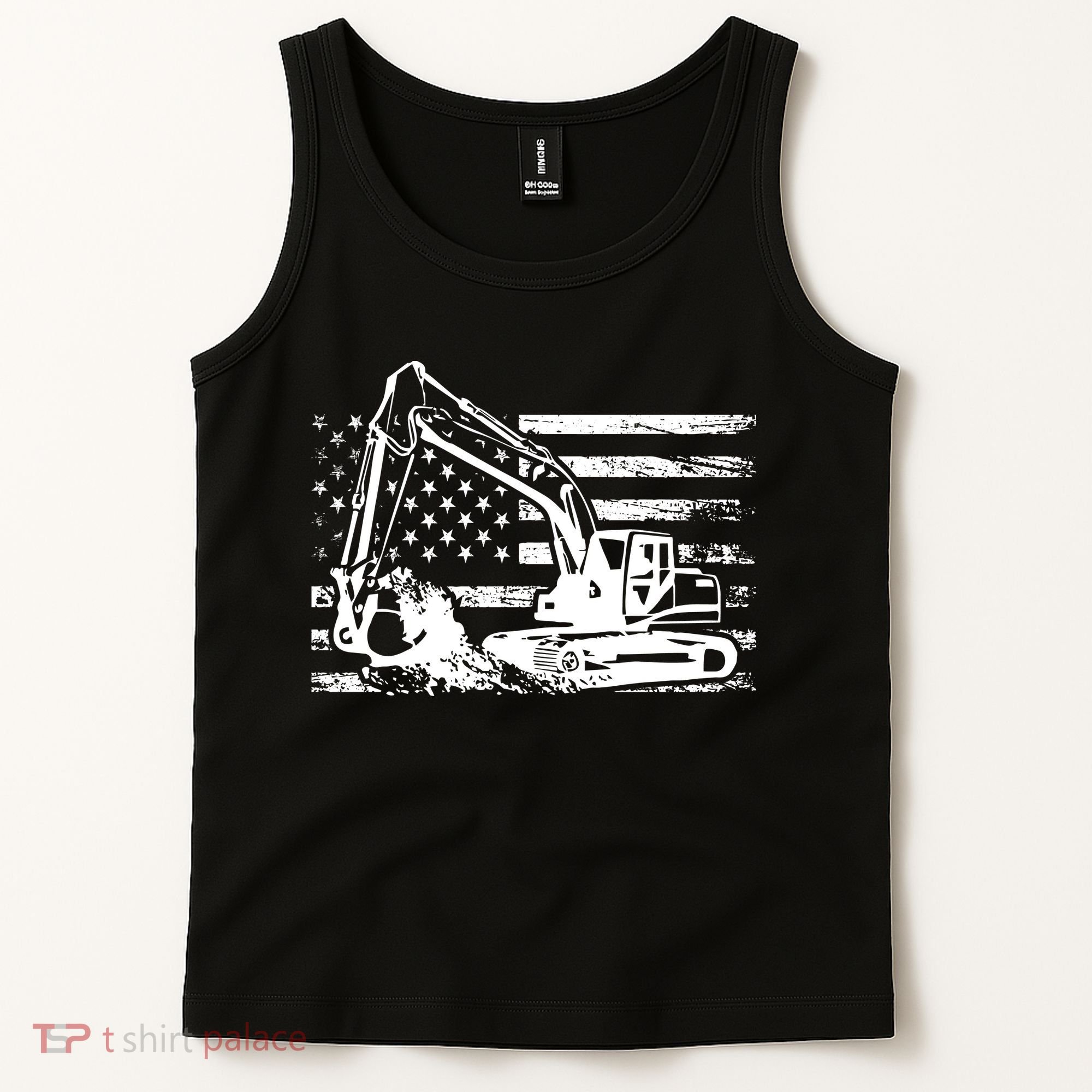 American Flag Excavator Tank Top
