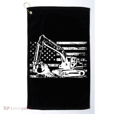 American Flag Excavator Golf Towel
