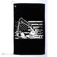 American Flag Excavator Golf Towel thumb 0