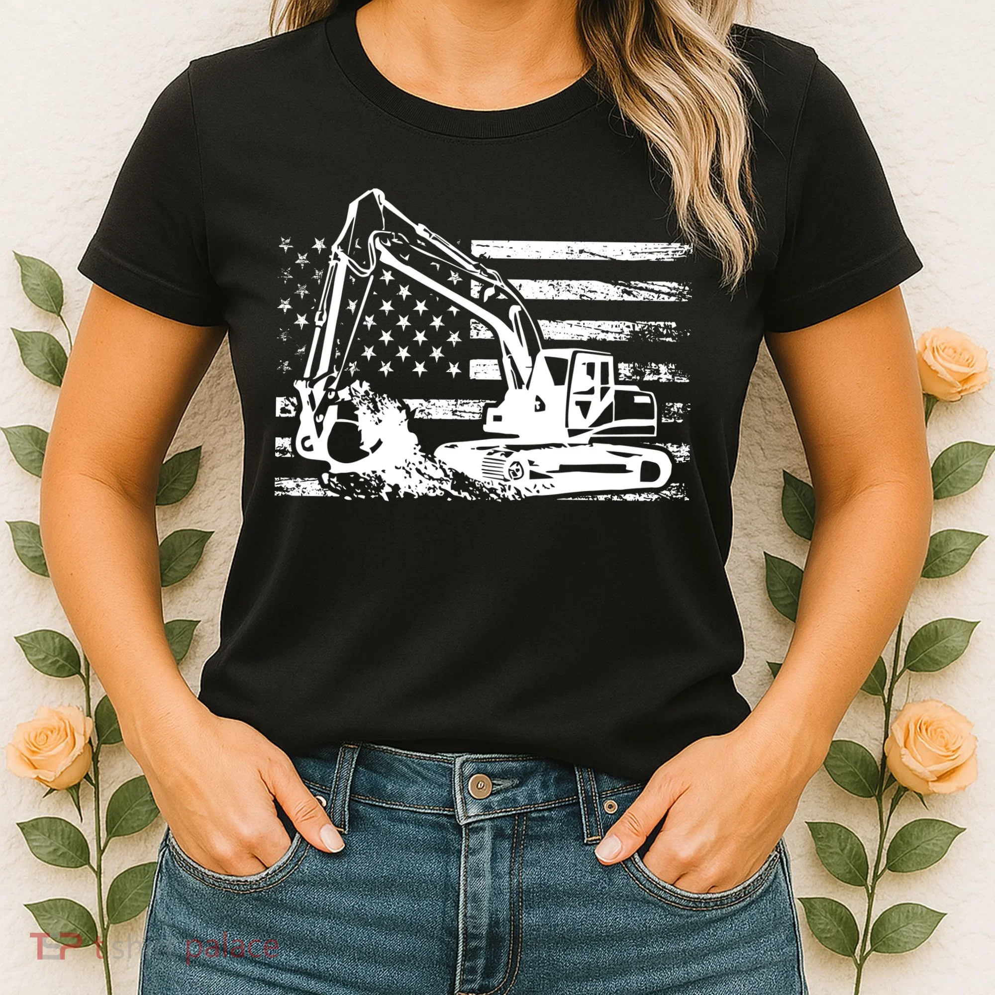 American Flag Excavator Women's T-Shirt