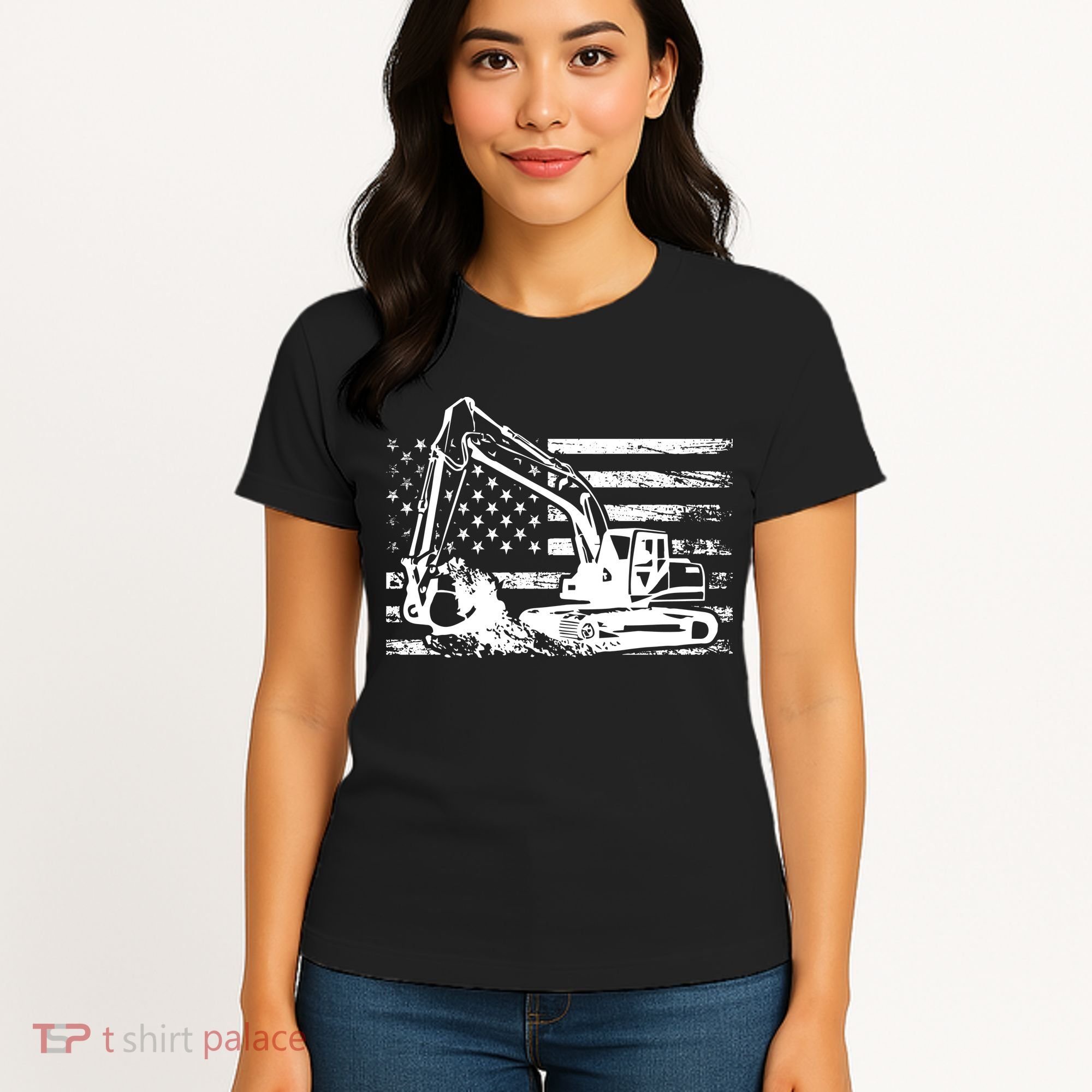 American Flag Excavator Women's T-Shirt