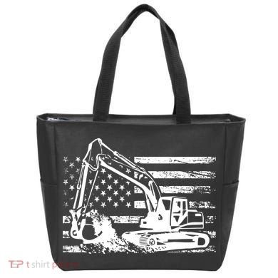 American Flag Excavator Tote Bag