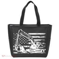American Flag Excavator Tote Bag thumb 0