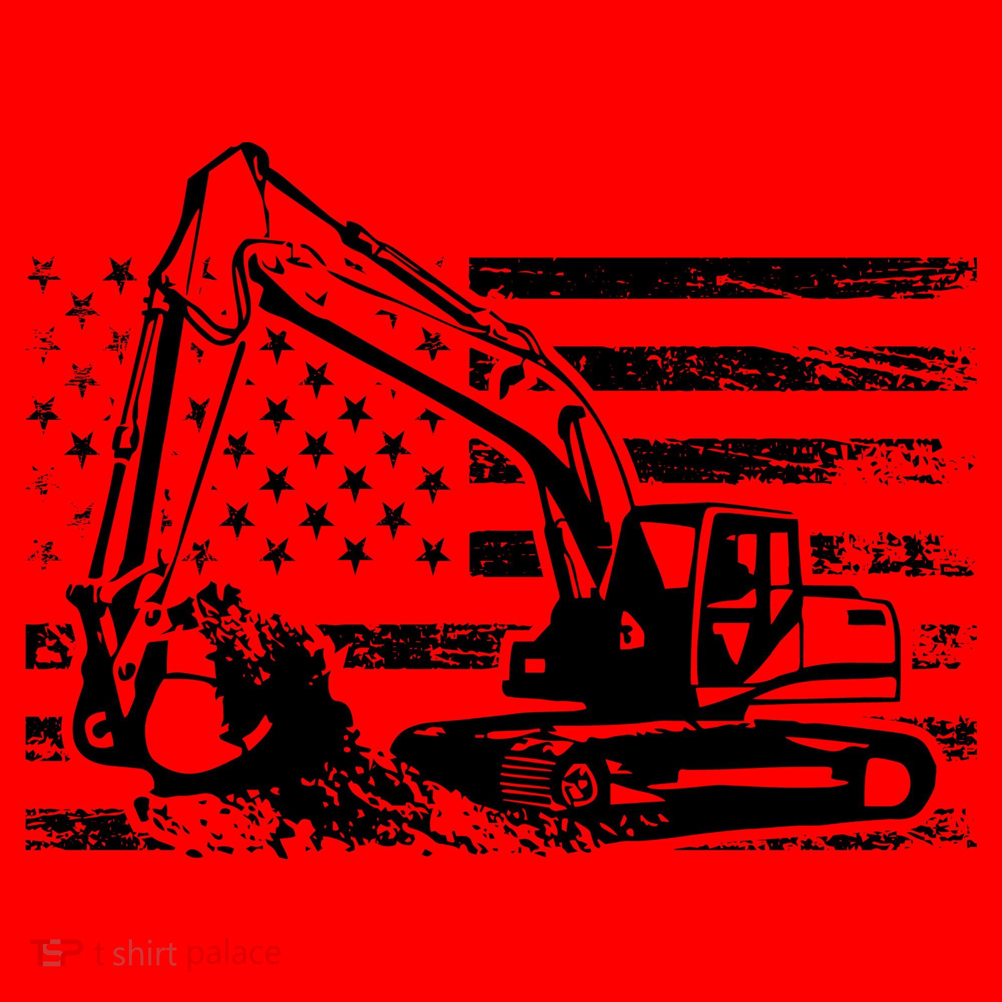 American Flag Excavator Santa Hat